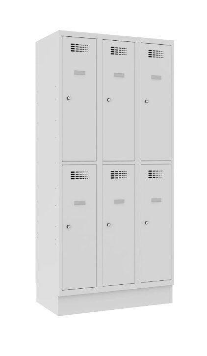 Classic 3R metallkapp sokliga, 6 sektsiooni – helehall / helehall