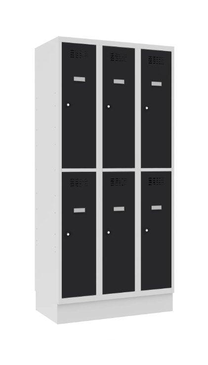 Classic 3R metallkapp sokliga, 6 sektsiooni – helehall / must