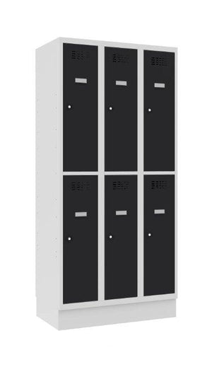Classic 3R metallkapp sokliga, 6 sektsiooni – helehall / must