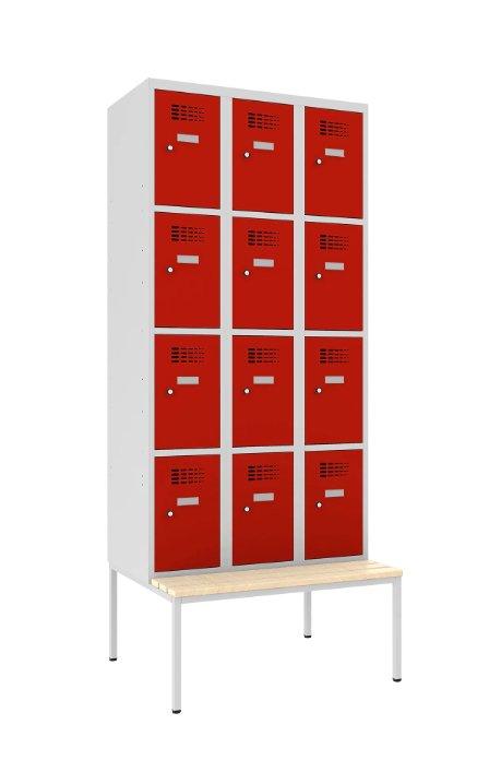 Metallkapp Classic 3R pingiga, 12 sektsiooni – helehall / punane