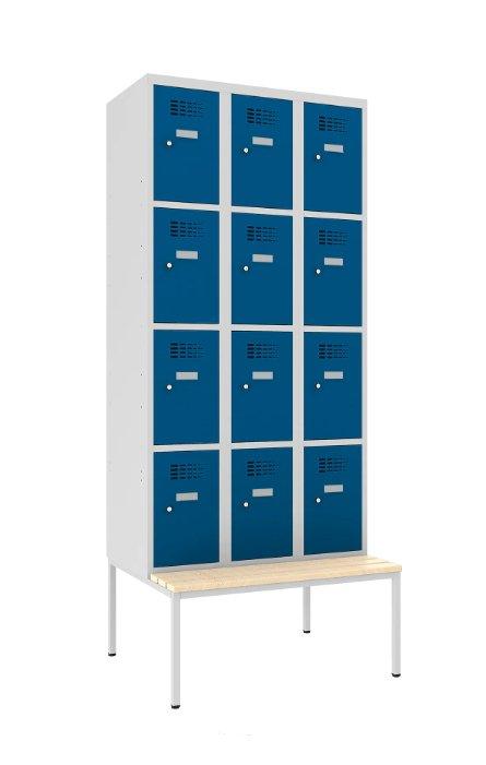 Metallkapp Classic 3R pingiga, 12 sektsiooni – helehall / sinine
