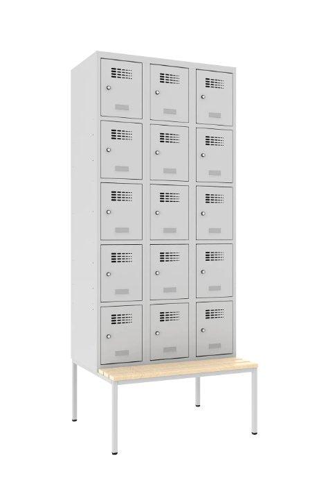 Metallkapp Classic 3R pingiga, 15 sektsiooni – helehall / helehall