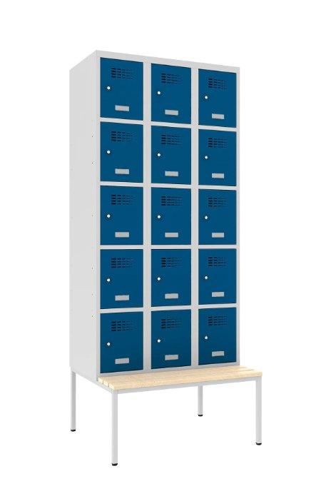 Metallkapp Classic 3R pingiga, 15 sektsiooni – helehall / sinine