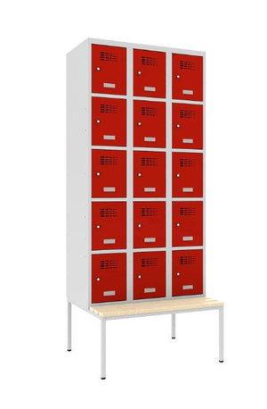 Metallkapp Classic 3R pingiga, 15 sektsiooni – helehall / punane