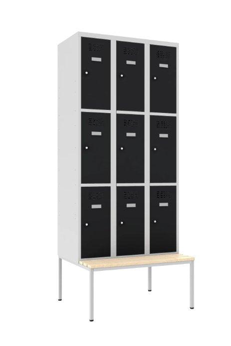 Metallkapp Classic 3R pingiga, 9 sektsiooni – helehall / must