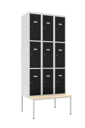 Metallkapp Classic 3R pingiga, 9 sektsiooni – helehall / must