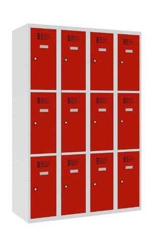 Metallist kapp Classic 4R, 12 sektsiooni – helehall / punane