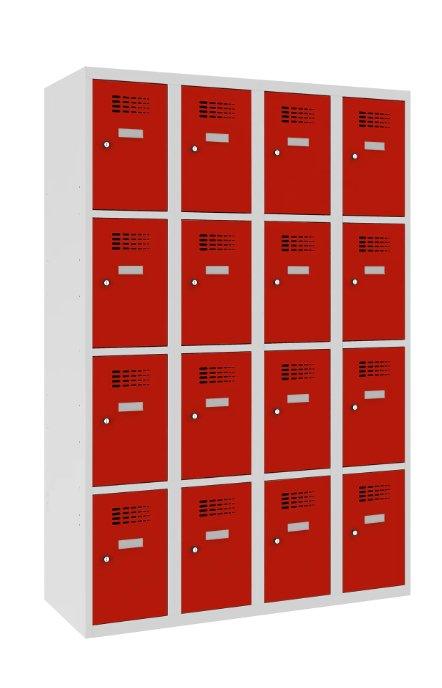 Metallkapp Classic 4R 16 sektsiooniga – helehall / punane