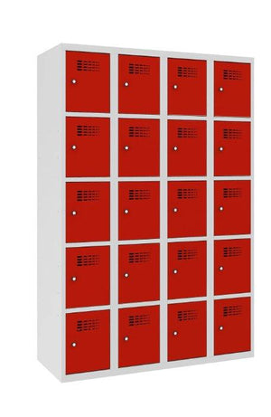 Metallkapp Classic 4R 20 lahtriga – helehall / punane