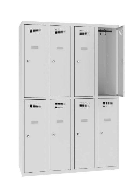 Metallkapp Classic 4R, 8 sektsiooni – helehall / helehall