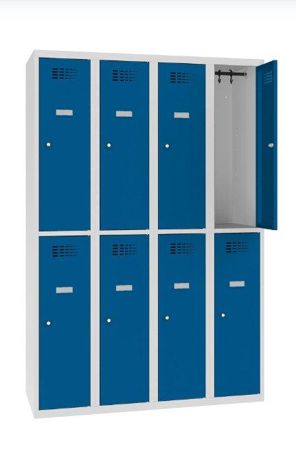 Metallkapp Classic 4R, 8 sektsiooni – helehall / sinine