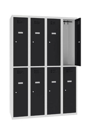 Metallkapp Classic 4R, 8 sektsiooni – helehall / must
