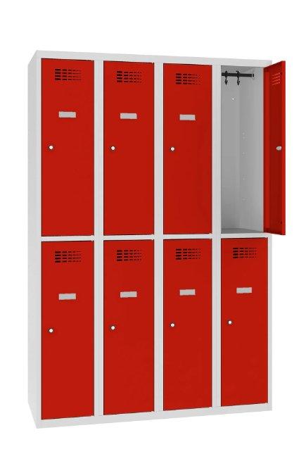 Metallkapp Classic 4R, 8 sektsiooni – helehall / punane