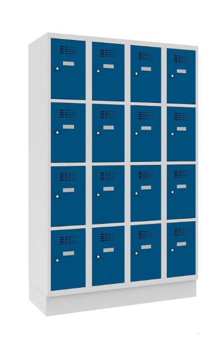 Metallist kapp Classic 4R sokliga, 16 sektsiooni – helehall / sinine