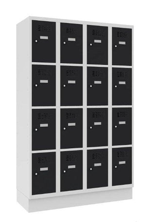 Metallist kapp Classic 4R sokliga, 16 sektsiooni – helehall / must