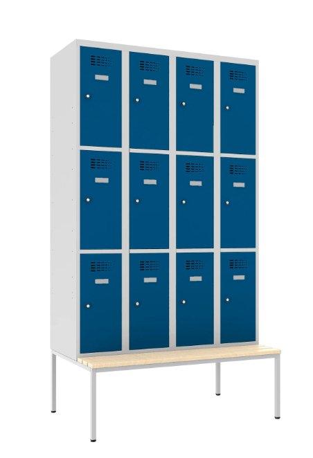 Metallkapp Classic 4R pingiga, 12 sektsiooni – helehall / sinine