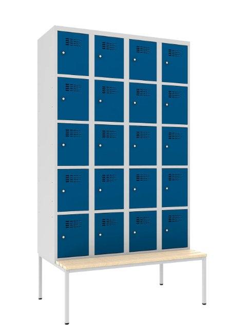 Metallkapp Classic 4R pingiga, 20 sektsiooni – helehall / sinine