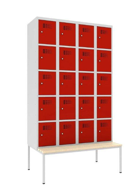 Metallkapp Classic 4R pingiga, 20 sektsiooni – helehall / punane