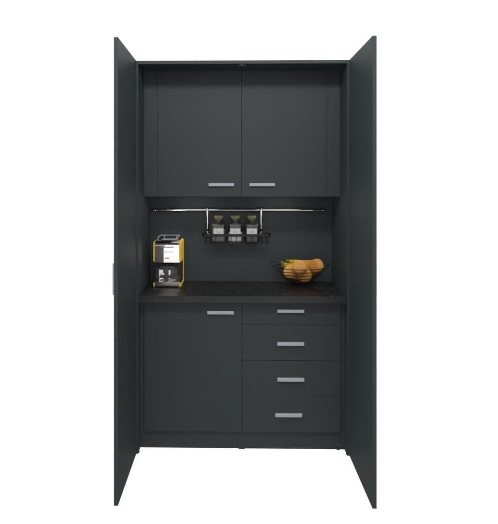 Mini-kontoriköök Ergostock Graphite Black
