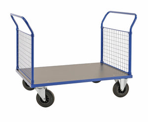Võrkpiirdega platvormkäru KONGAMEK 2333B 1366 x 800mm 500 kg piduritega