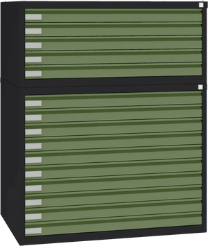 Terasest joonisekapp 770x970x670 mm – must / roheline