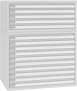 Terasest joonisekapp 770x970x670 mm – helehall / valge