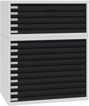 Terasest joonisekapp 770x970x670 mm – helehall / must