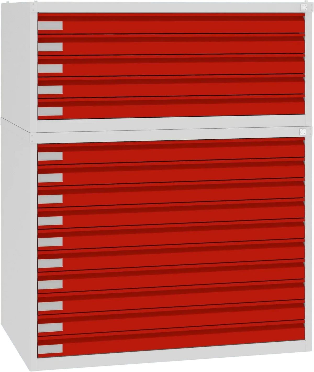 Terasest joonisekapp 770x970x670 mm – helehall / punane