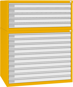 Terasest joonisekapp 770x970x670 mm – kollane / valge