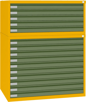 Terasest joonisekapp 770x970x670 mm – kollane / roheline