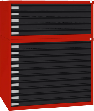 Terasest joonisekapp 770x970x670 mm – punane / must