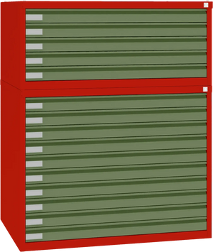 Terasest joonisekapp 770x970x670 mm – punane / roheline