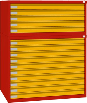 Terasest joonisekapp 770x970x670 mm – punane / kollane