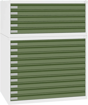 Terasest joonisekapp 770x970x670 mm – valge / roheline