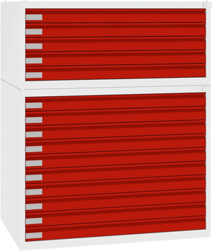 Terasest joonisekapp 770x970x670 mm – valge / punane