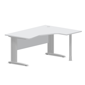 Kontori nurgalaud varjepaneeliga ARETH CORNER, 160 x 120 cm – Parem / Hõbedane / Helehall