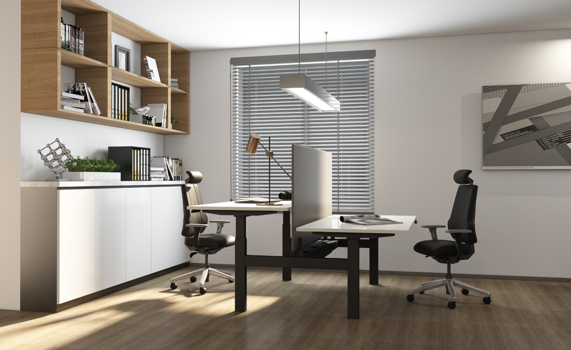 Elektriski augstumā regulējams galds Prestige Line DUO - Ergostock.lv