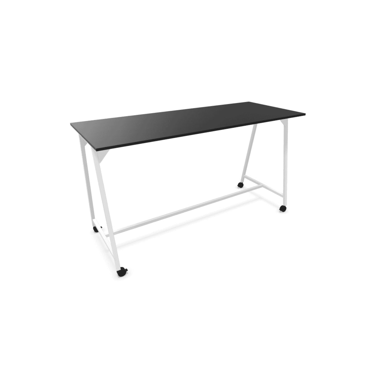 Seisulaud AART 1, mõõtmed 200 x 100 x 110H cm, ratastel – valge / must