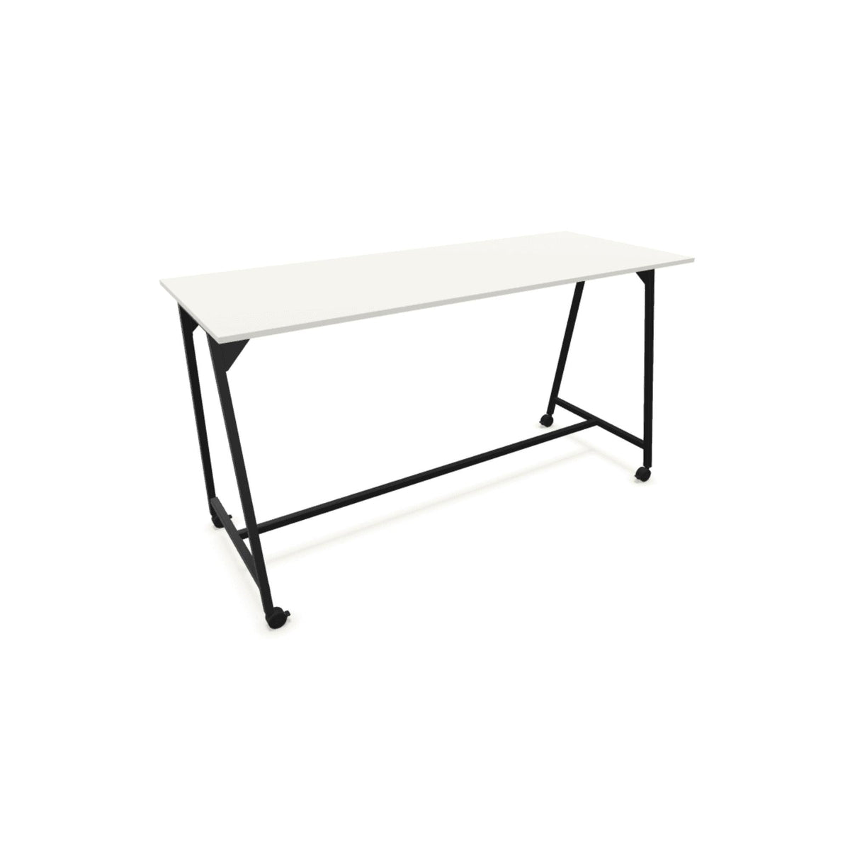 Seisulaud AART 1, mõõtmed 200 x 100 x 110H cm, ratastel – must / valge