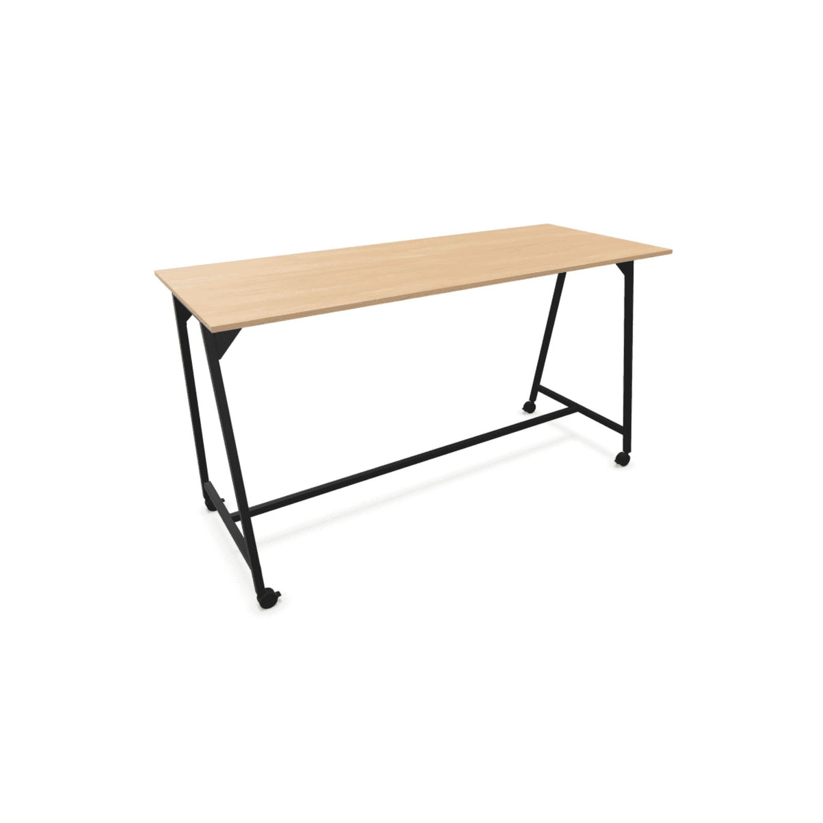 Seisulaud AART 1, mõõtmed 200 x 100 x 110H cm, ratastel – must / Ameerika tamm