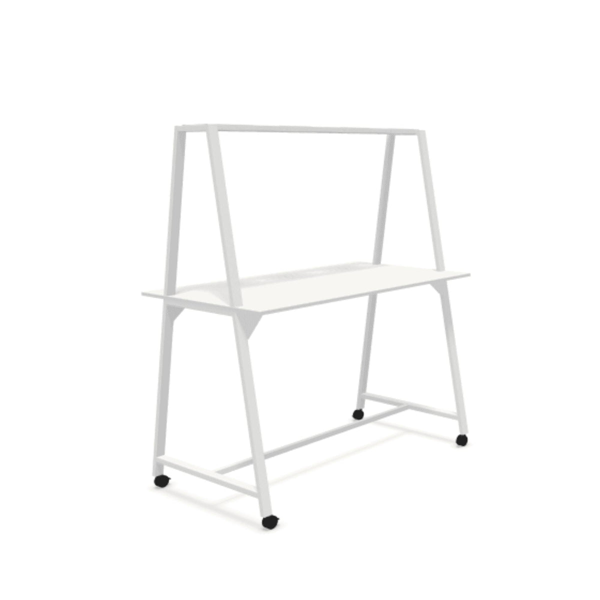 Seisulaud AART 2, 160 x 100 x 110H cm, ratastega – valge / valge
