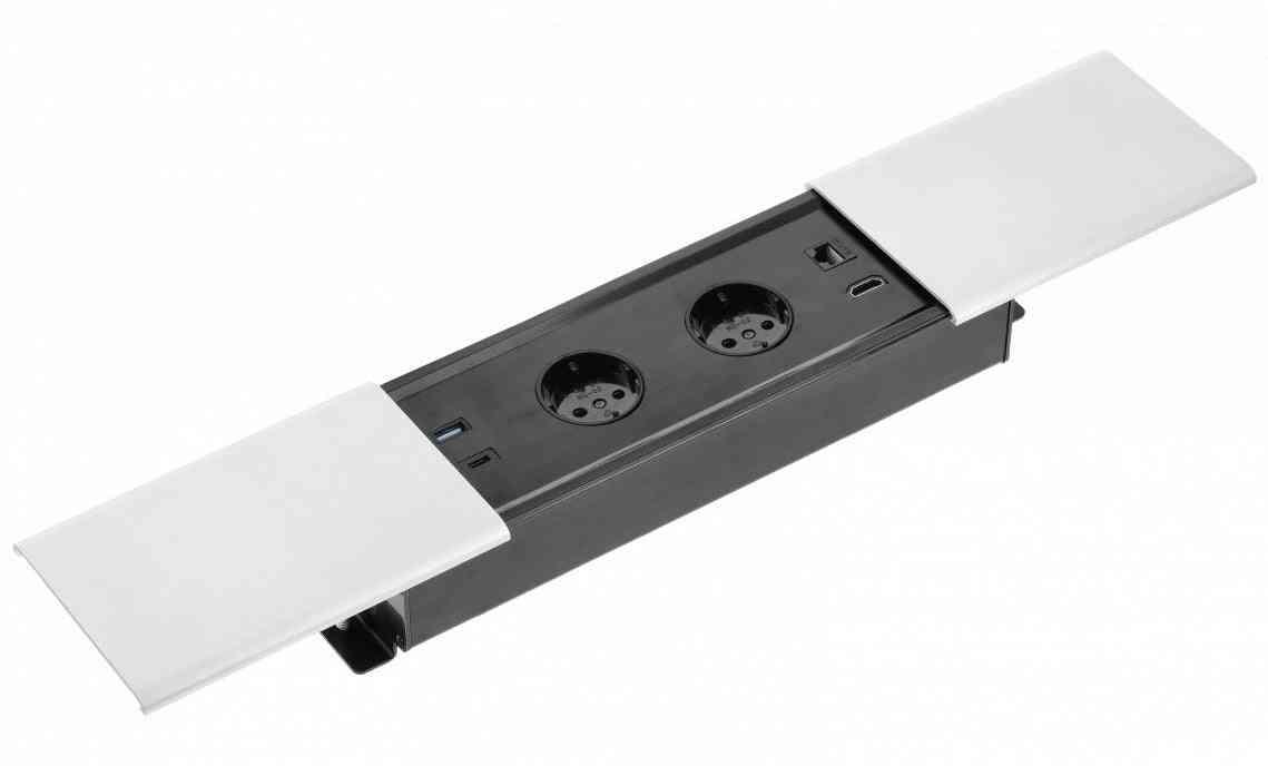 Lauapistikupesaplokk PRESTINO, 2x SCHUKO, USB A+C, HDMI – Valge
