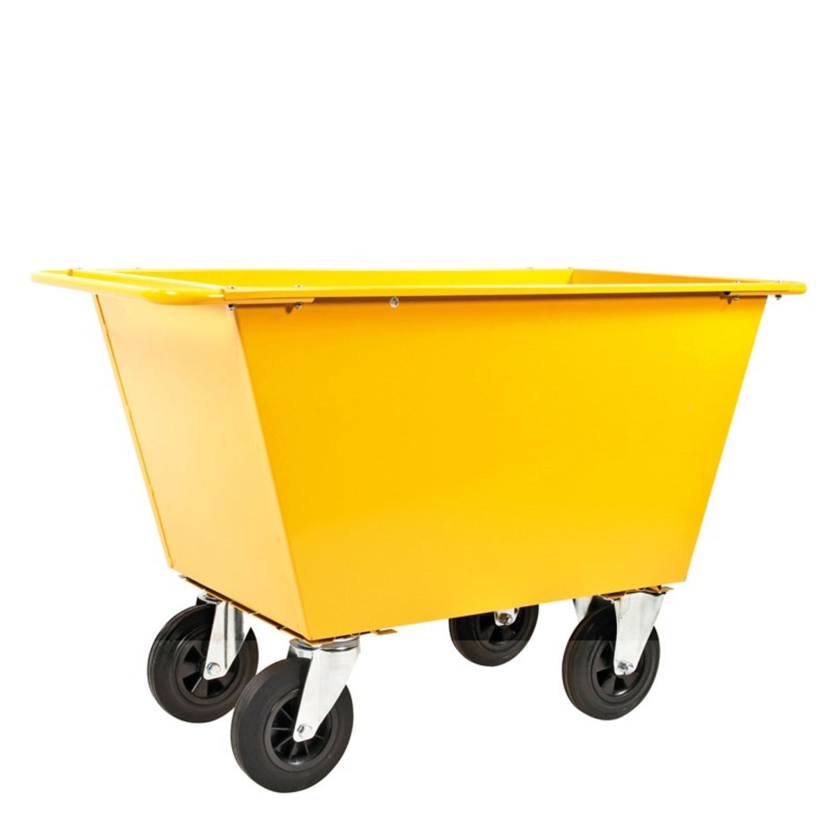Terasest jäätmekäru 400 L, kollane, ratastega