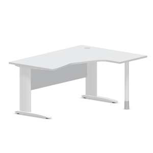 Kontori nurgalaud varjepaneeliga ARETH CORNER, 160 x 120 cm – Parem / Valge / Helehall
